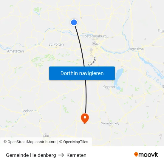 Gemeinde Heldenberg to Kemeten map