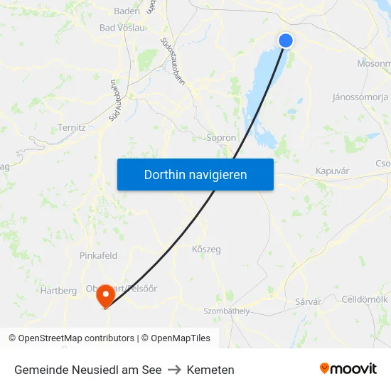 Gemeinde Neusiedl am See to Kemeten map
