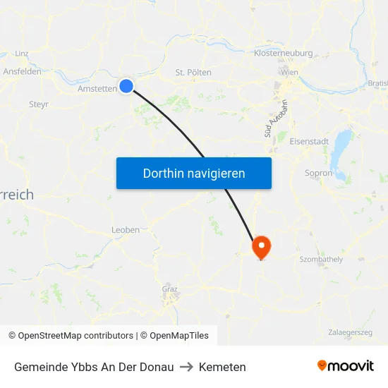 Gemeinde Ybbs An Der Donau to Kemeten map