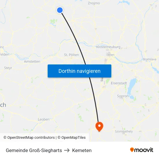 Gemeinde Groß-Siegharts to Kemeten map