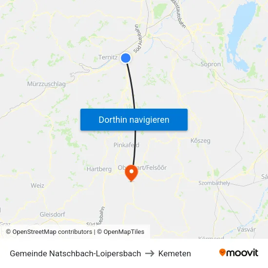 Gemeinde Natschbach-Loipersbach to Kemeten map