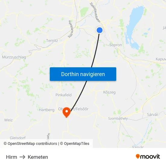 Hirm to Kemeten map
