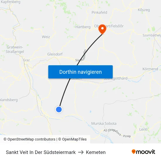 Sankt Veit In Der Südsteiermark to Kemeten map