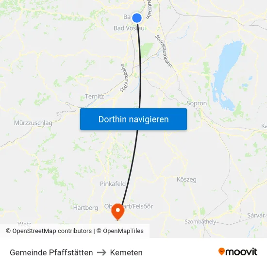Gemeinde Pfaffstätten to Kemeten map