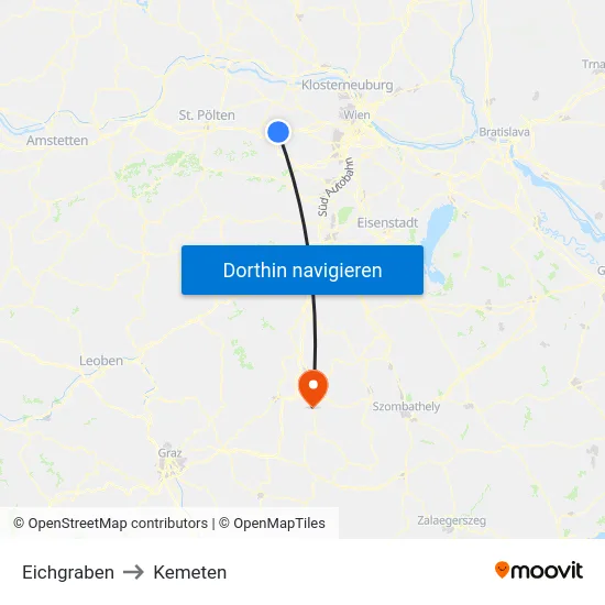 Eichgraben to Kemeten map