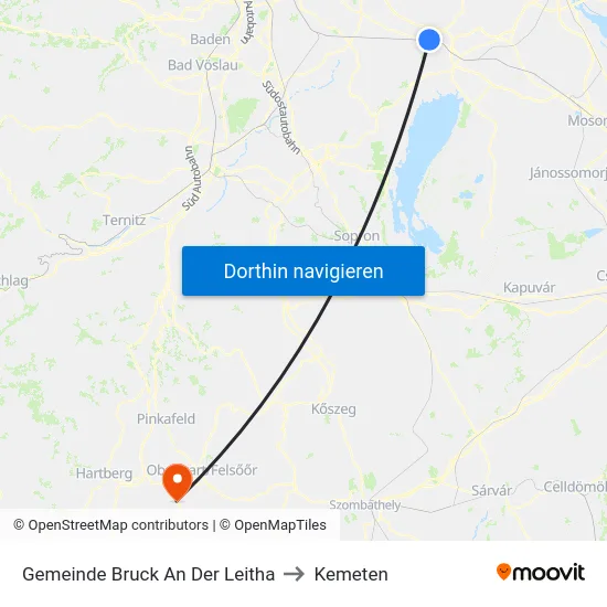 Gemeinde Bruck An Der Leitha to Kemeten map