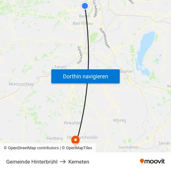 Gemeinde Hinterbrühl to Kemeten map