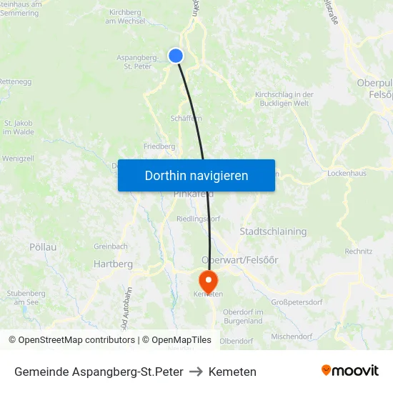 Gemeinde Aspangberg-St.Peter to Kemeten map
