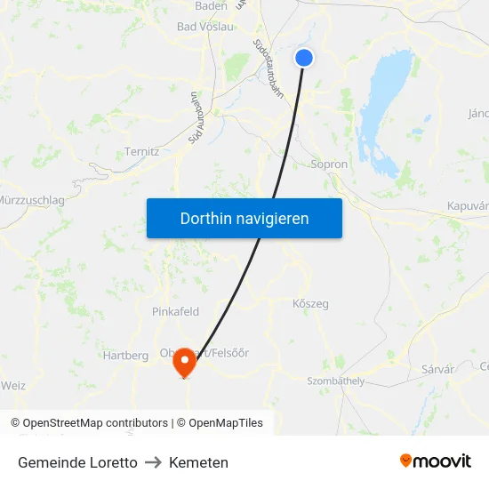 Gemeinde Loretto to Kemeten map