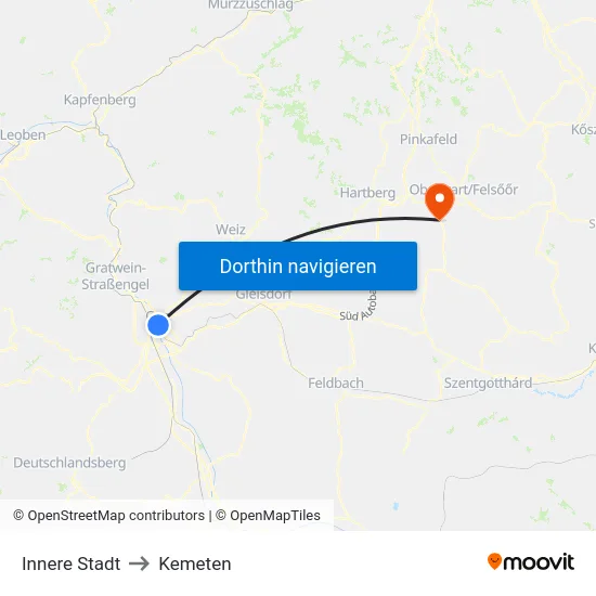 Innere Stadt to Kemeten map