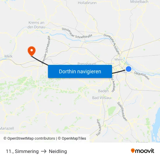 11., Simmering to Neidling map