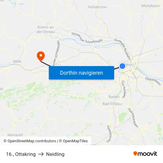 16., Ottakring to Neidling map