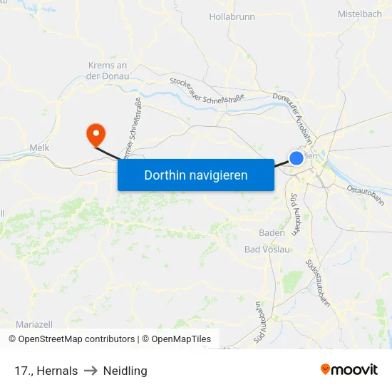 17., Hernals to Neidling map