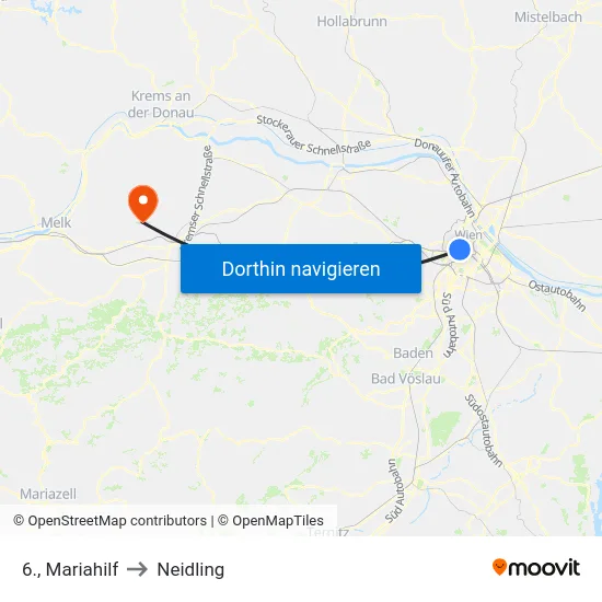 6., Mariahilf to Neidling map