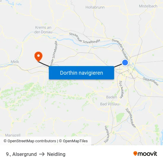 9., Alsergrund to Neidling map