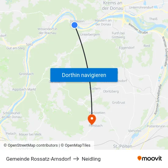 Gemeinde Rossatz-Arnsdorf to Neidling map