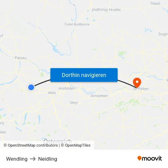 Wendling to Neidling map