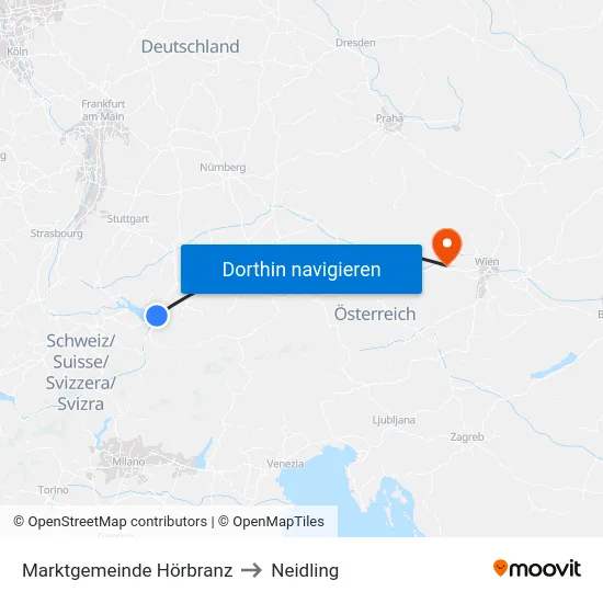 Marktgemeinde Hörbranz to Neidling map