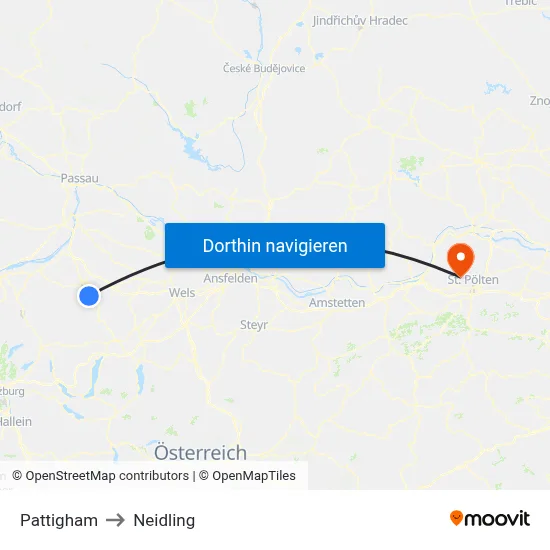 Pattigham to Neidling map