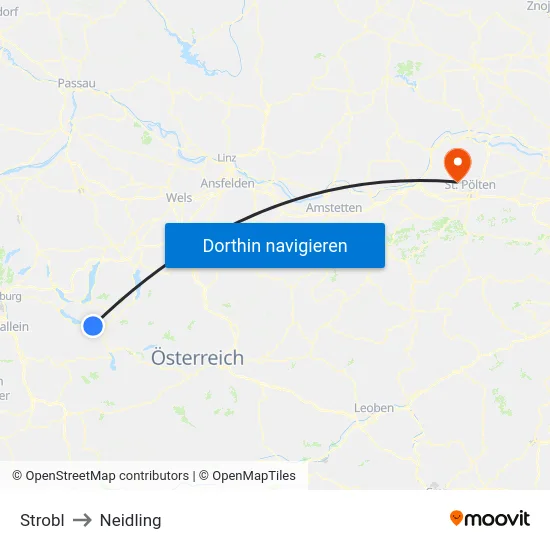 Strobl to Neidling map