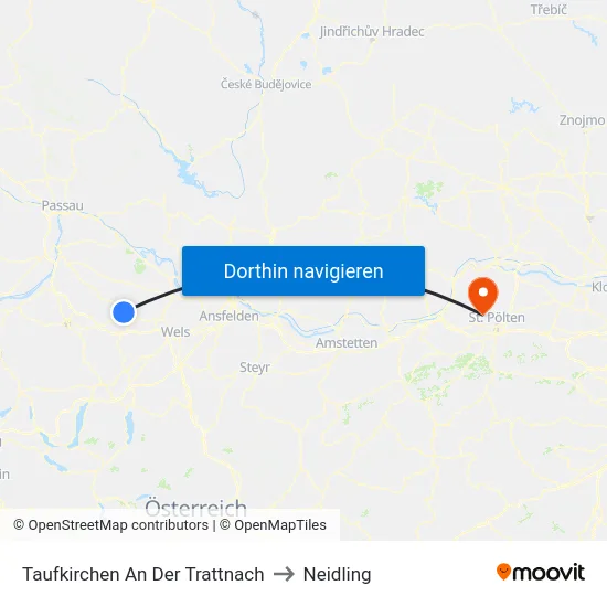 Taufkirchen An Der Trattnach to Neidling map