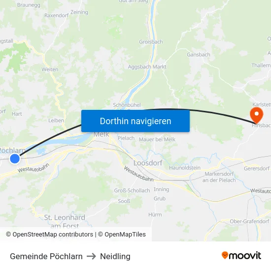 Gemeinde Pöchlarn to Neidling map