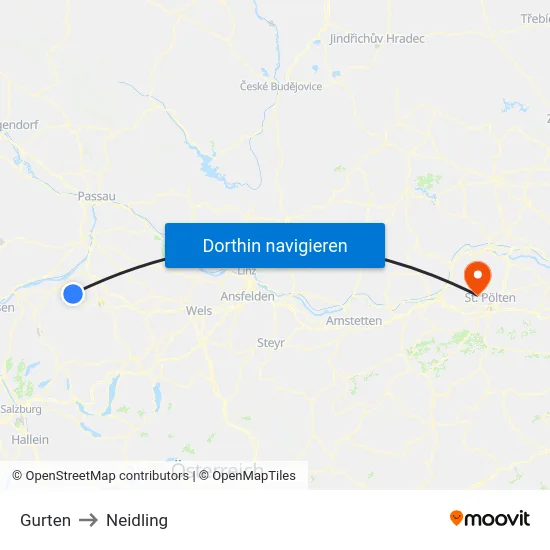 Gurten to Neidling map