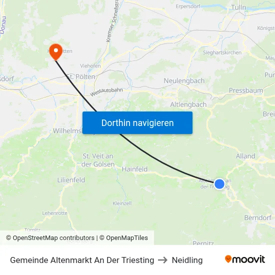 Gemeinde Altenmarkt An Der Triesting to Neidling map