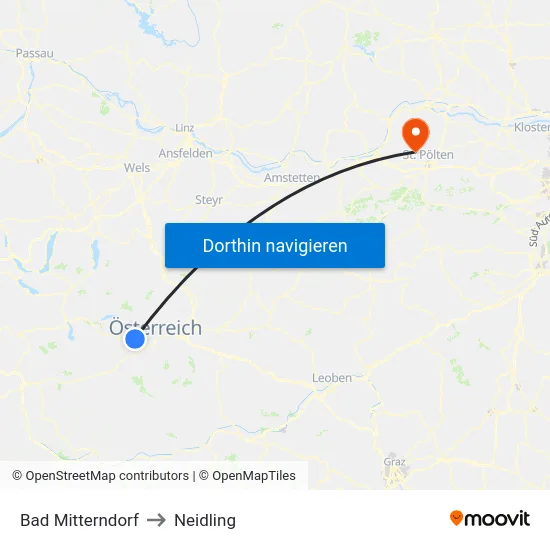 Bad Mitterndorf to Neidling map