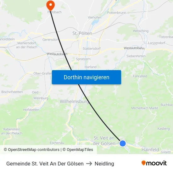 Gemeinde St. Veit An Der Gölsen to Neidling map