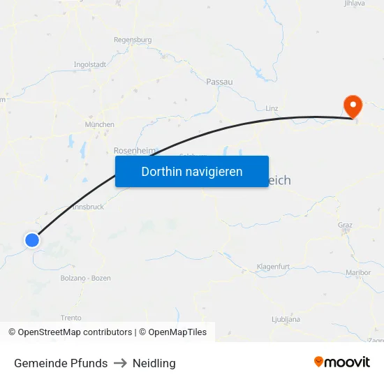 Gemeinde Pfunds to Neidling map