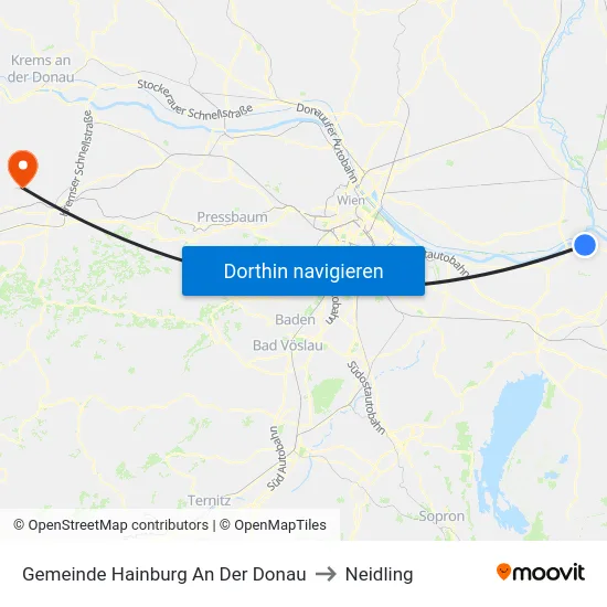 Gemeinde Hainburg An Der Donau to Neidling map