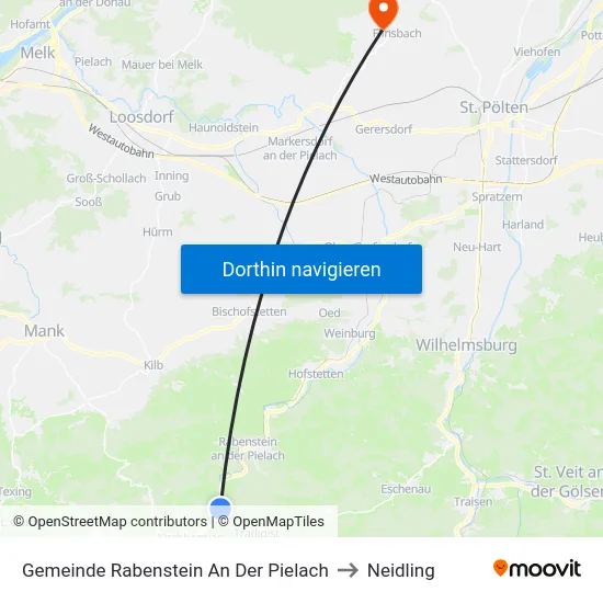 Gemeinde Rabenstein An Der Pielach to Neidling map