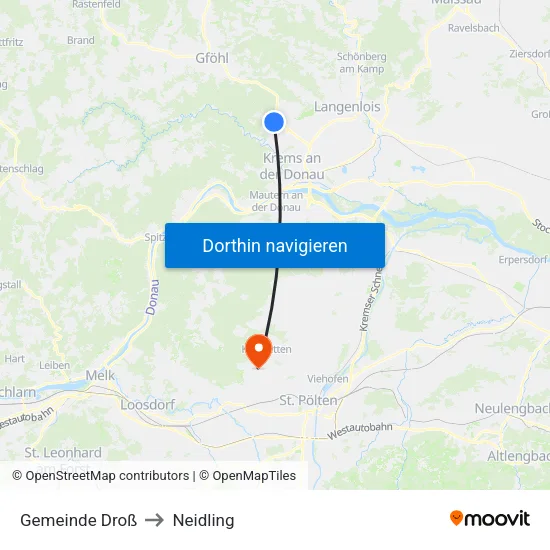 Gemeinde Droß to Neidling map