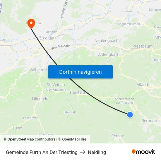 Gemeinde Furth An Der Triesting to Neidling map