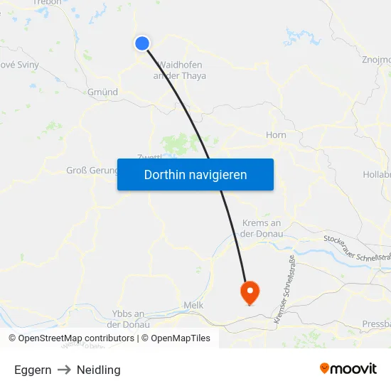 Eggern to Neidling map