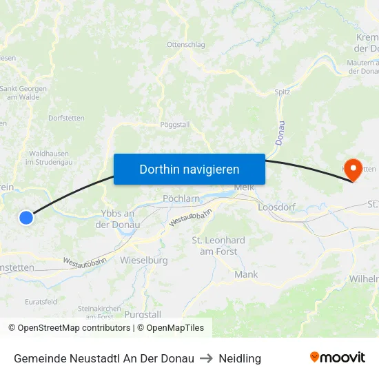 Gemeinde Neustadtl An Der Donau to Neidling map