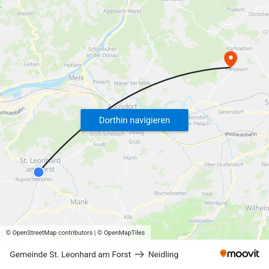 Gemeinde St. Leonhard am Forst to Neidling map