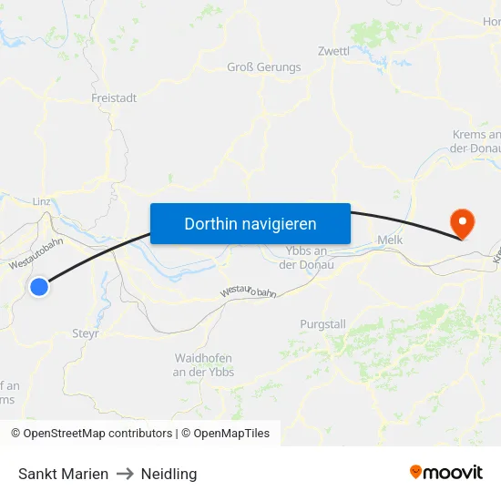 Sankt Marien to Neidling map