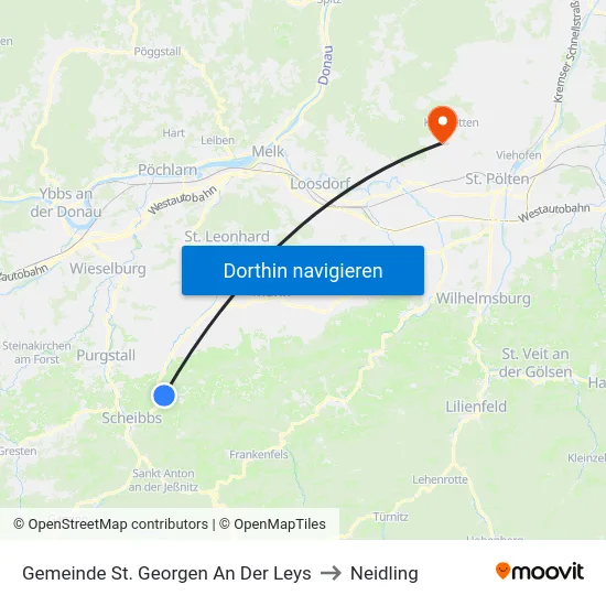 Gemeinde St. Georgen An Der Leys to Neidling map