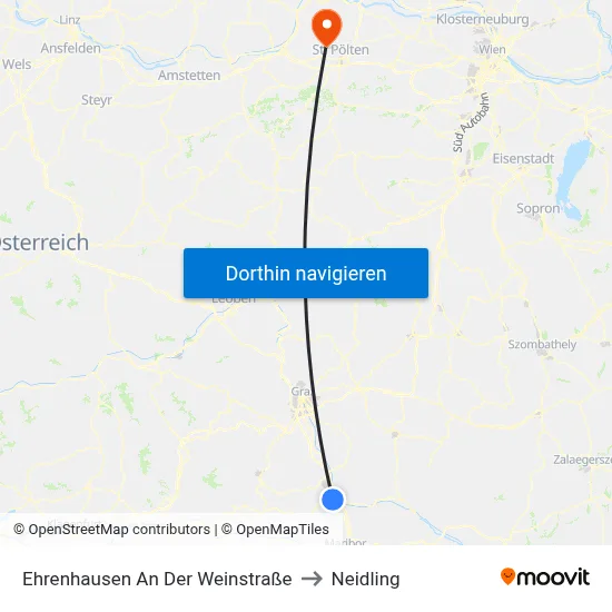 Ehrenhausen An Der Weinstraße to Neidling map