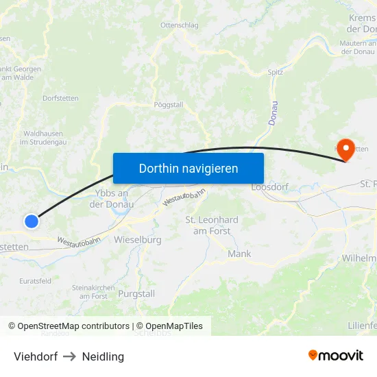 Viehdorf to Neidling map