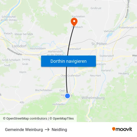 Gemeinde Weinburg to Neidling map