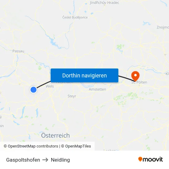 Gaspoltshofen to Neidling map