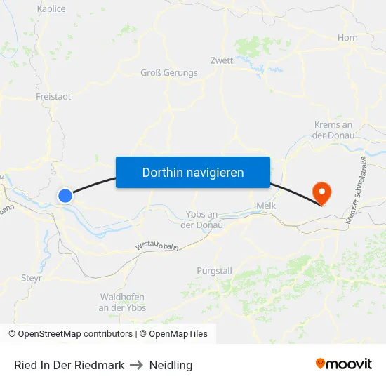 Ried In Der Riedmark to Neidling map