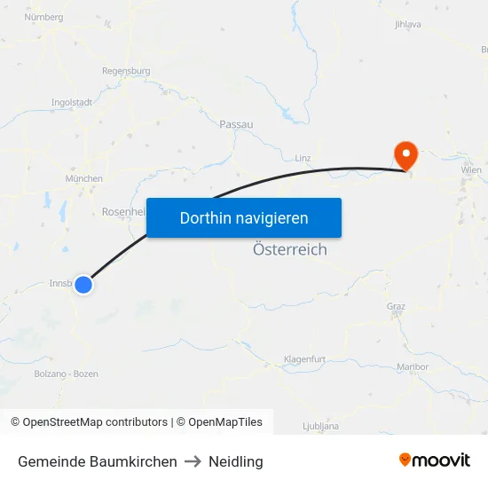 Gemeinde Baumkirchen to Neidling map