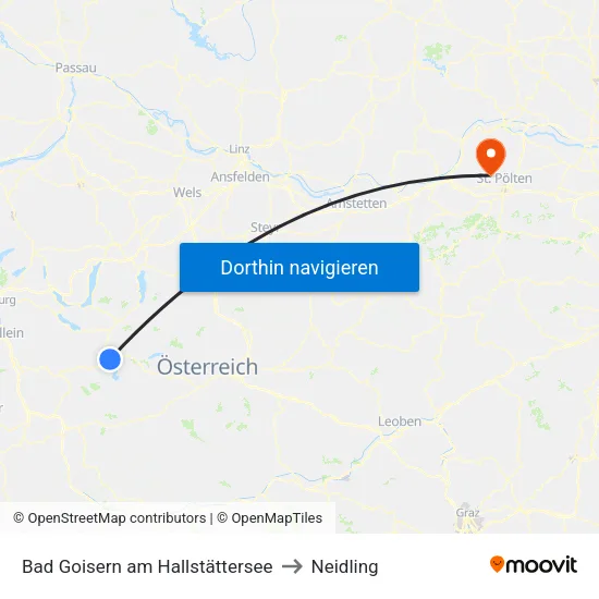 Bad Goisern am Hallstättersee to Neidling map