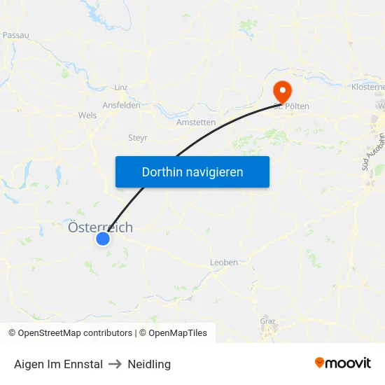 Aigen Im Ennstal to Neidling map