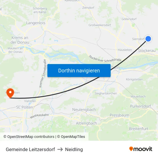 Gemeinde Leitzersdorf to Neidling map