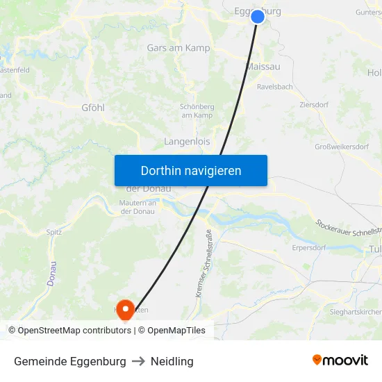 Gemeinde Eggenburg to Neidling map